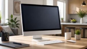 Editorial technology image representing an all-in-one desktop.