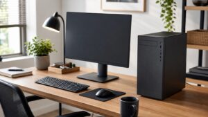 Editorial technology image representing a budget desktop computer.